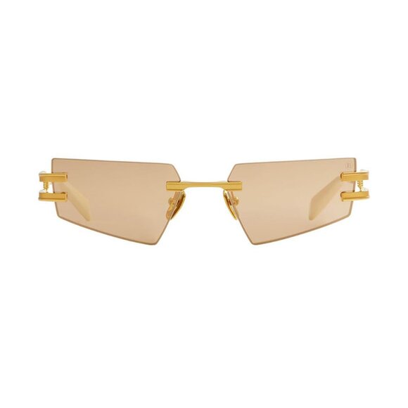 NWT BALMAIN SUNGLASSES WOMEN GOLD GEOMETRIC EYEWEAR BALMAIN NEW